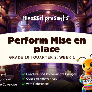 TLE 10, Quarter 2 Lesson 1 (Cookery)