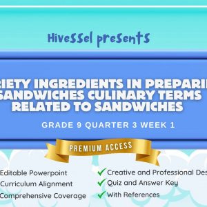 TLE 9, Quarter 3 Lesson 1 (Cookery)